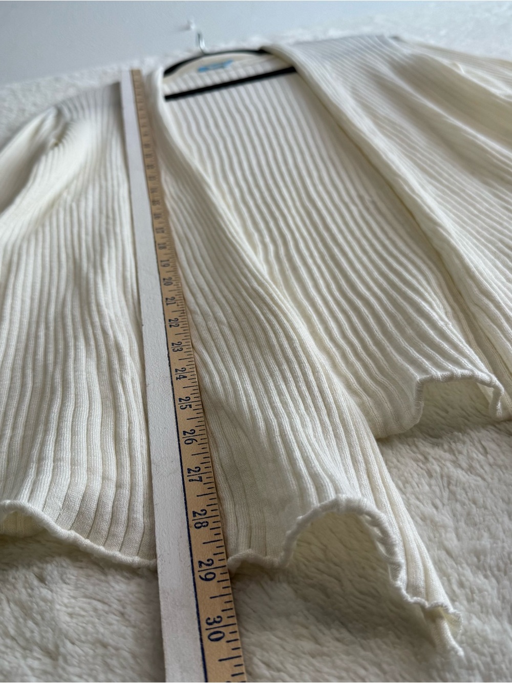 J. Mclaughlin Open Ribbed Knit Cardigan Women’s Small Ivory Minimalist Coastal - Picture 7 of 8